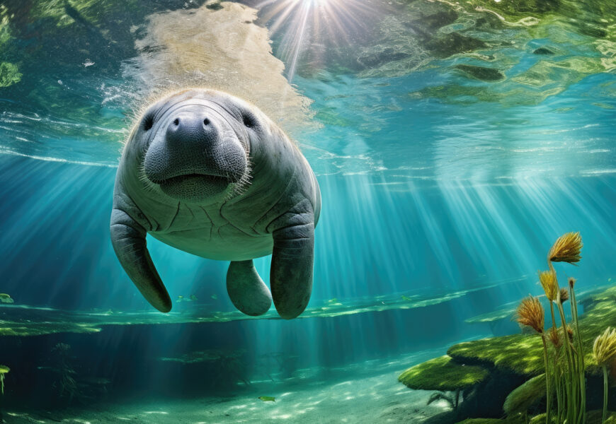 Florida manatee in clear water