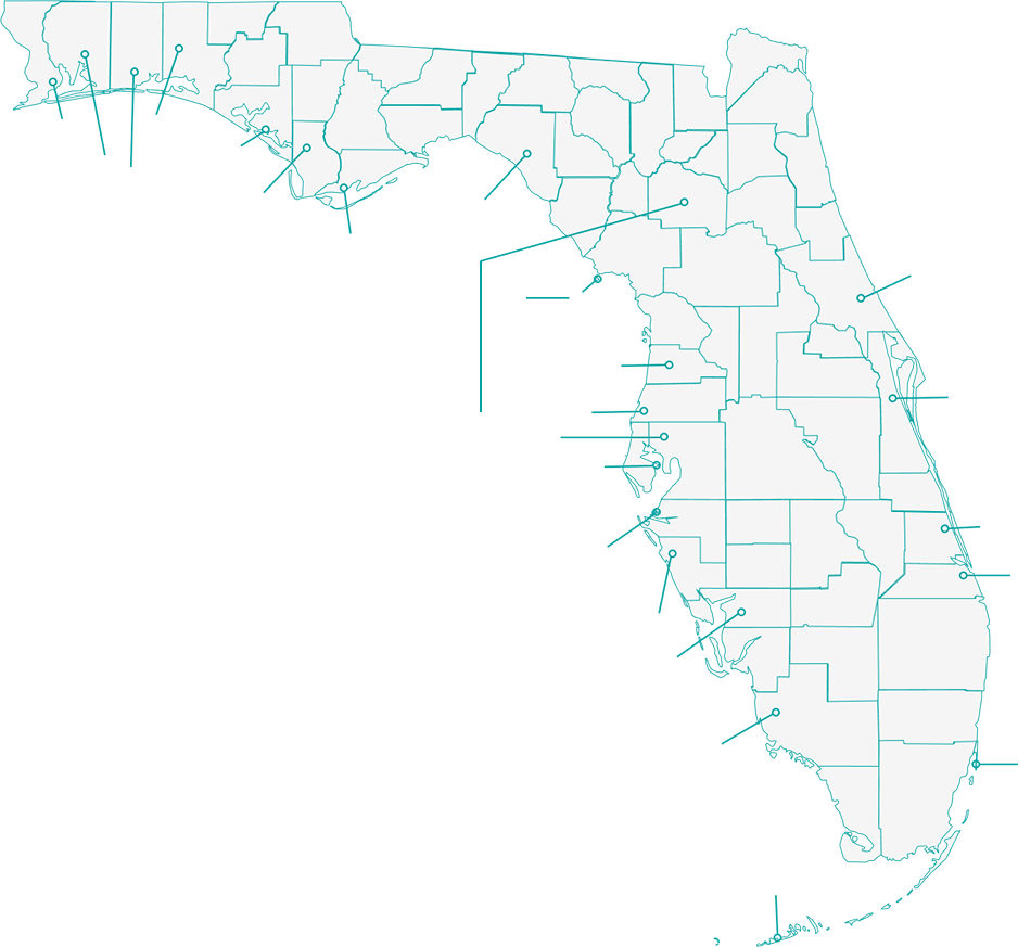 map of florida with agent hotspots