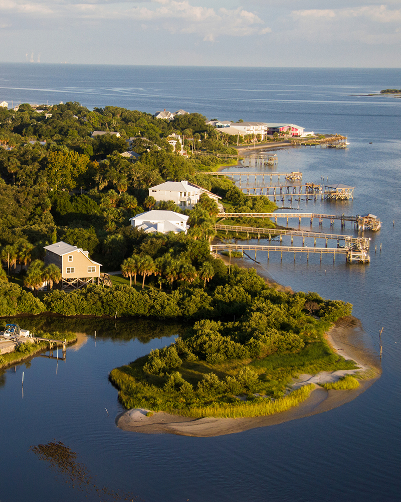 aerialview of cedar key, fl